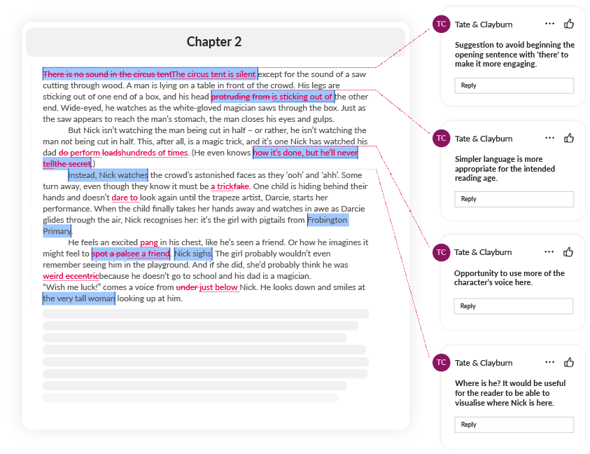 book editing example